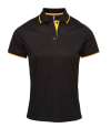 PR619 Premier Ladies Contrast Coolchecker® Piqué Polo Shirt Black / Sunflower colour image
